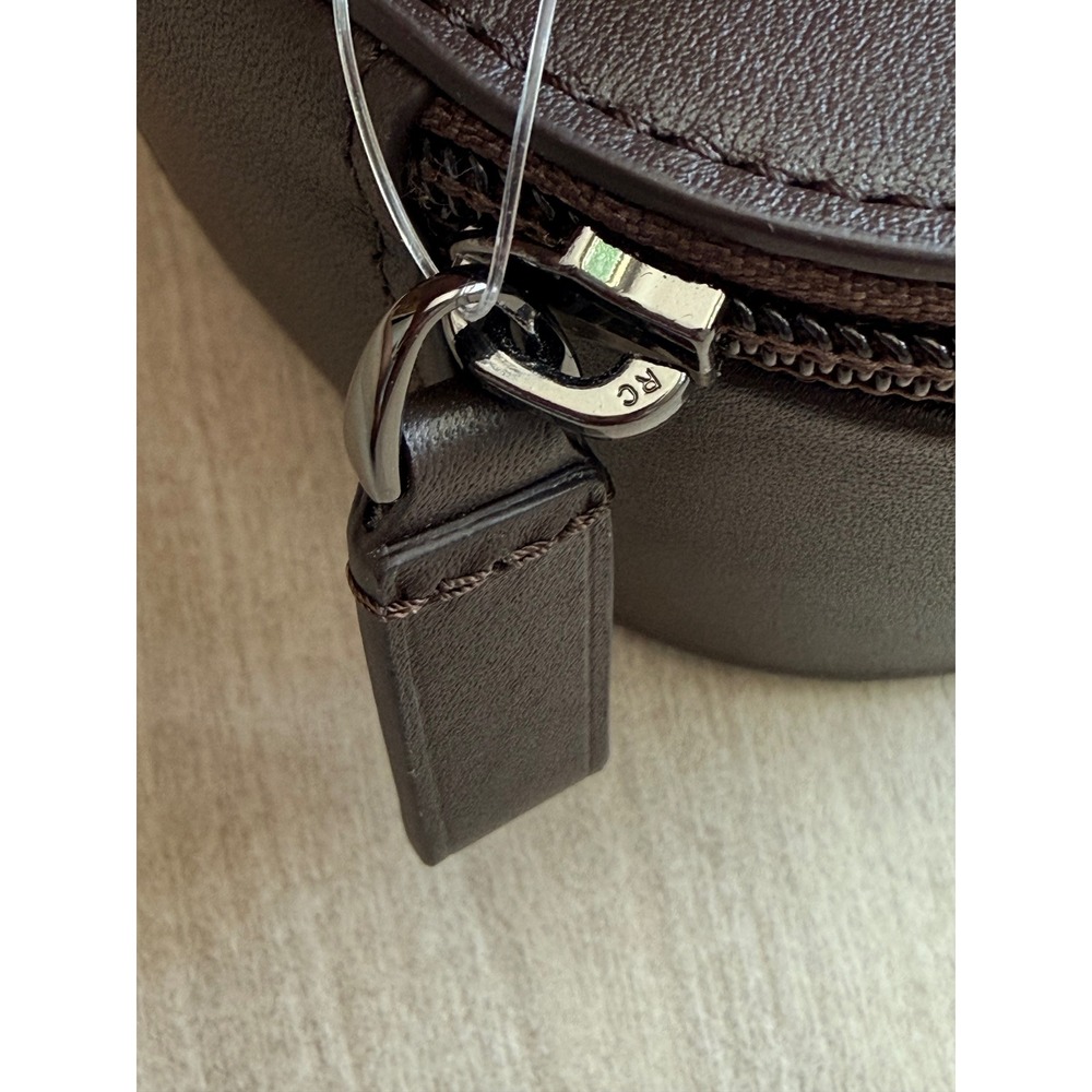 NWOT Tumi 4.25" Leather Zip Around Travel Single Watch Case Roll Box Dark Brown - Picture 4 of 7